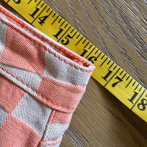 NASTY GAL High Waist Checkerboard Shorts in Orange - Picture 8 of 9